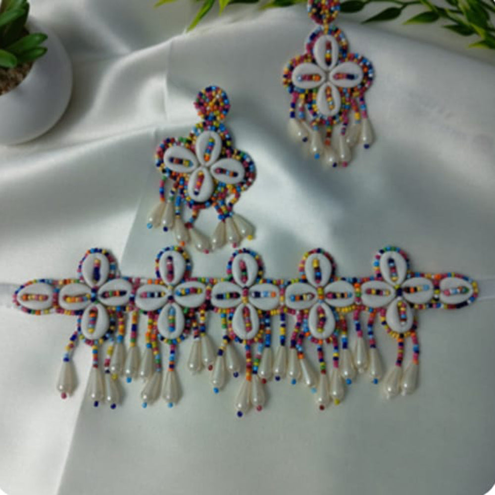 Dhirish International Pearl And Shell Choker Necklace Set