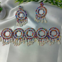 Dhirish International Classic Pearl Round Shape Choker Necklace Set