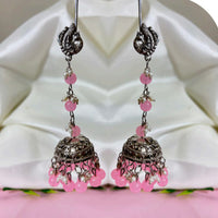 Dhirish International Heritage Oxidised Plated Beads Jhumki Earrings