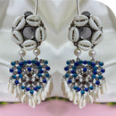Dhirish International Vintage Style Pota Mirror And Shell Dangler Earrings 