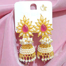Dhirish International Premium Festive Pota Stone And Pearl Jhumki Earrings