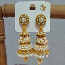 Dhirish International Premium Festive Pota Stone And Pearl Jhumki Earrings