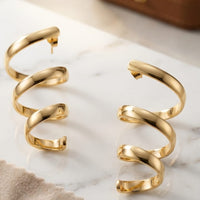 Dhirish International Gold Plated Brass Spiral Ear Cuffs