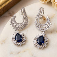 Dhirish International Sparkling American Diamond Dangler Earrings