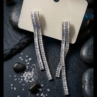 Dhirish International Sparkling American Diamond Dangler Earrings