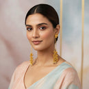 Dhirish International Trendy Peacock And Ghungroo Kashmiri Dangler Earrings 