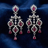 Dhirish International Sparkling American Diamond Dangler Earrings