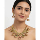 Dhirish International Pota Stone Beaded Necklace With Earrings