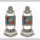 Dhirish International Heritage Oxidised Plated Meenakari Dangler Earrings
