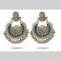 Dhirish International Heritage Oxidised Plated Meenakari Dangler Earrings
