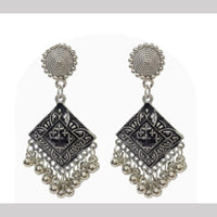 Dhirish International Heritage Oxidised Plated Meenakari Dangler Earrings