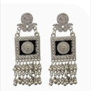 Dhirish International Heritage Oxidised Plated Meenakari Dangler Earrings