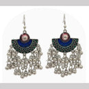 Dhirish International Heritage Oxidised Plated Meenakari Dangler Earrings