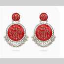 Dhirish International Heritage Oxidised Plated Meenakari Dangler Earrings