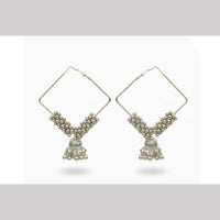 Dhirish International Heritage Oxidised Plated Pearl Jhumki Earrings