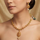 Dhirish International Pota Stone And Pearl Designer Necklace Set for Women