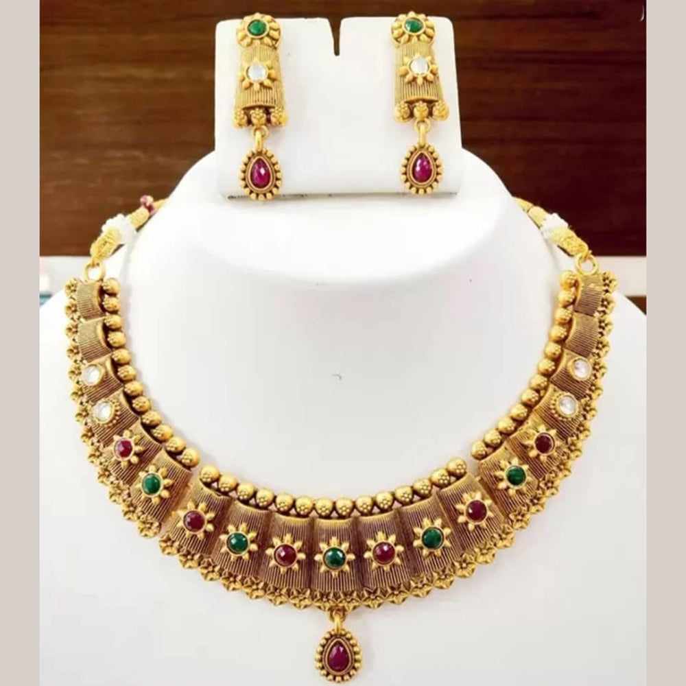 Dhirish International Pota Stone Designer Necklace Set for Women