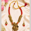 Dhirish International Graceful Pearl Temple Necklace Set 