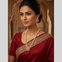 Dhirish International Graceful Austrian Stone And Pearl Necklace Set 