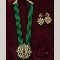Dhirish International Pota Stone And Pearl Designer Necklace Set for Women