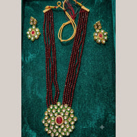 Dhirish International Pota Stone And Pearl Designer Necklace Set for Women
