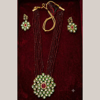 Dhirish International Pota Stone And Pearl Designer Necklace Set for Women