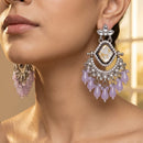 Dhirish International Stylish Kundan Stone And Beads Dangler Earrings 