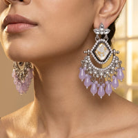Dhirish International Stylish Kundan Stone And Beads Dangler Earrings 