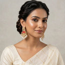Dhirish International Stylish Kundan Stone And Beads Dangler Earrings