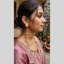 Dhirish International Classic Pota Stone And Ghungroo Kashmiri Dangler Earrings