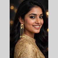 Dhirish International Classic Pota Stone And Pearl Dangler Earrings