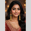Dhirish International Classic Pota Stone And Pearl Dangler Earrings