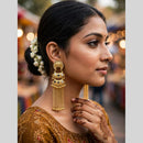 Dhirish International Classic Mirror And Ghungroo Kashmiri Dangler Earrings