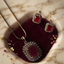 Dhirish International Austrian Stone Chain Pendant Set