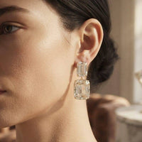 Dhirish International Party Wear Crystal Stone Stud Earrings