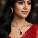 Dhirish International Royal American Diamond Necklace Jewellery Set