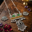 Dhirish International Statement 2 Tone Plated Elephant Motif Long Necklace Set