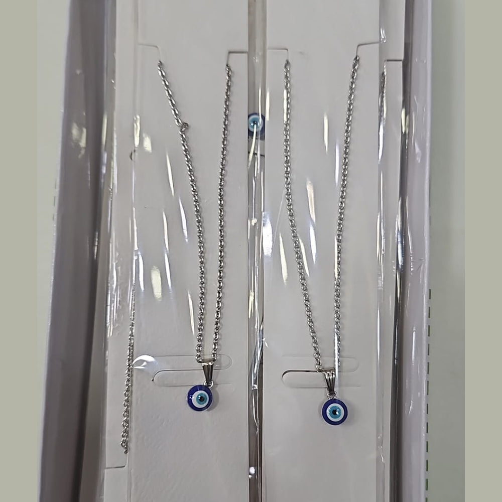 BN Silver Plated Evil Eye  Chain Pendant