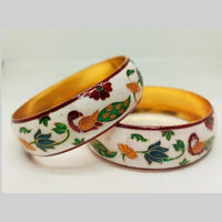 Pusti Art & Craft Designer Gold Plated Meenakari Bangles Set