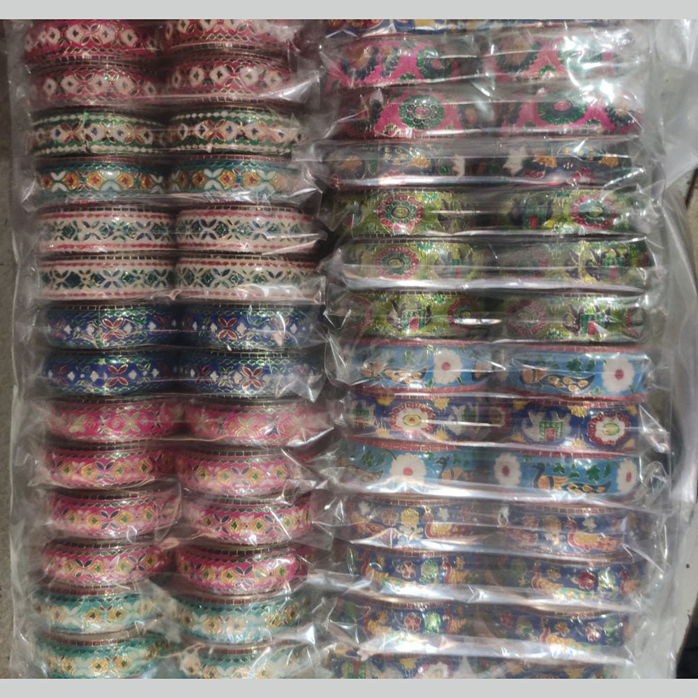 Pusti Art & Craft Designer Gold Plated Meenakari Bangles Set (Assorted Color)