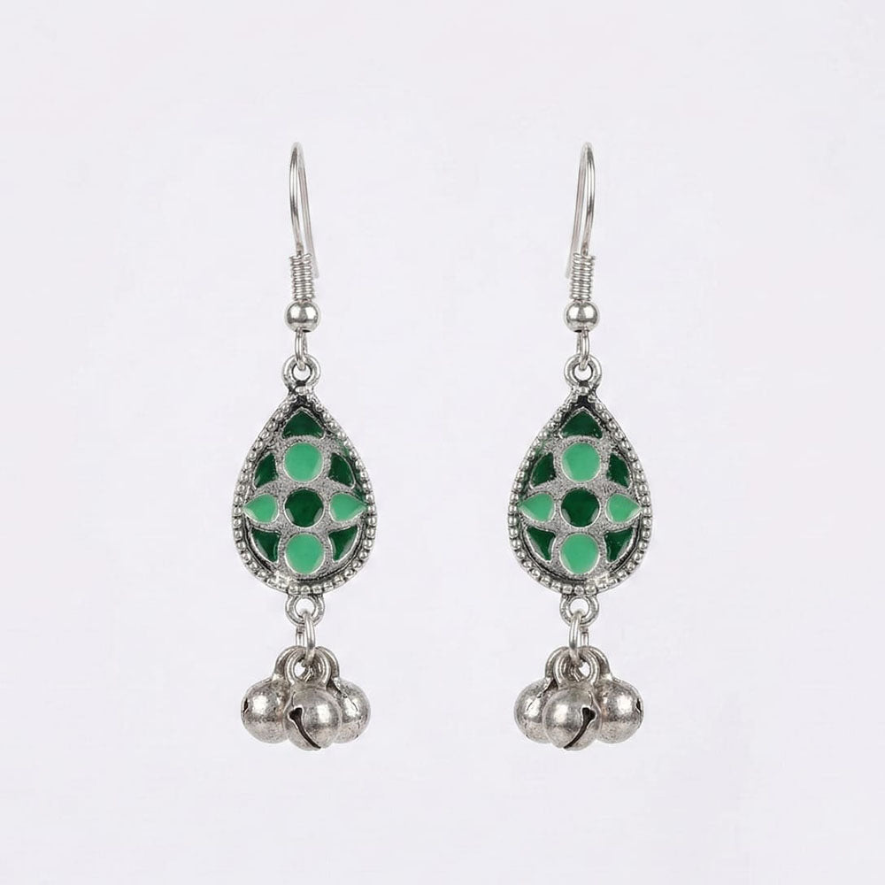 Pusti Art & Craft Royal Enamel And Ghugnroo Dangler Earrings (Assorted Color)
