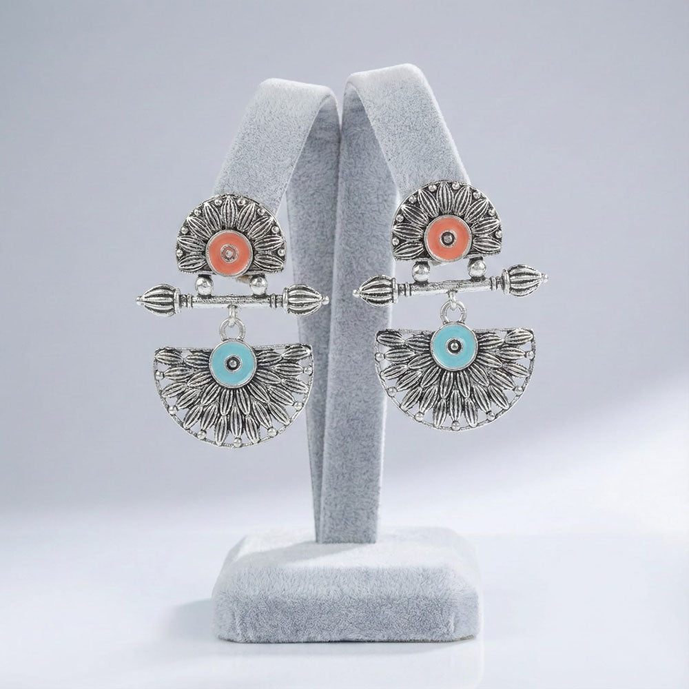 Pusti Art & Craft Royal Enamel Dangler Earrings