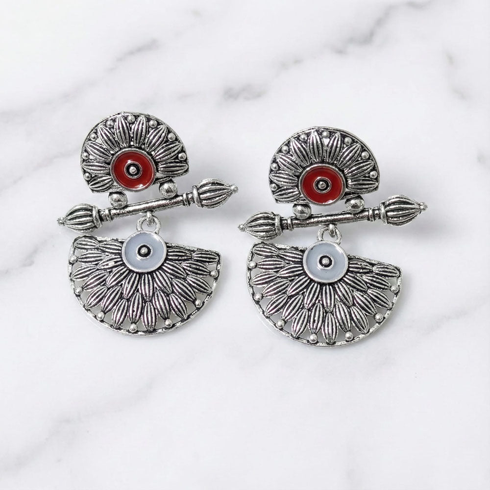 Pusti Art & Craft Royal Enamel Dangler Earrings