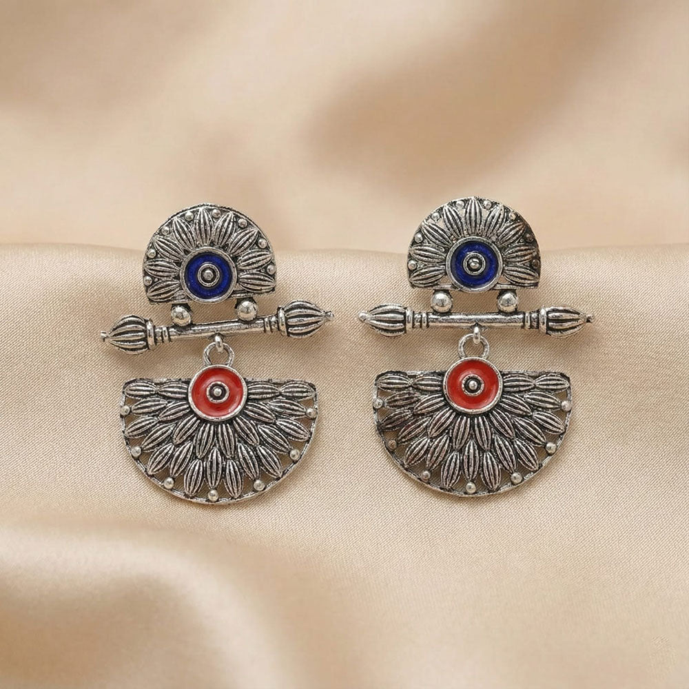 Pusti Art & Craft Royal Enamel Dangler Earrings