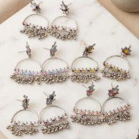 Pusti Art & Craft Royal Enamel And Ghugnroo Dangler Earrings