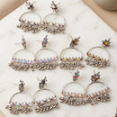 Pusti Art & Craft Royal Enamel And Ghugnroo Dangler Earrings