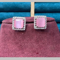 Dhiraj Sales Silver Plated American Diamond Studs Earrings
