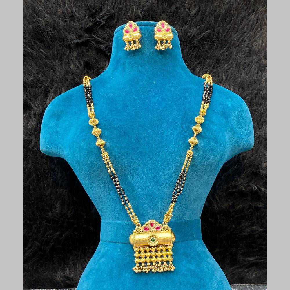Dhiraj Sales Gold Plated Pota Stone And Beads Mangalsutra