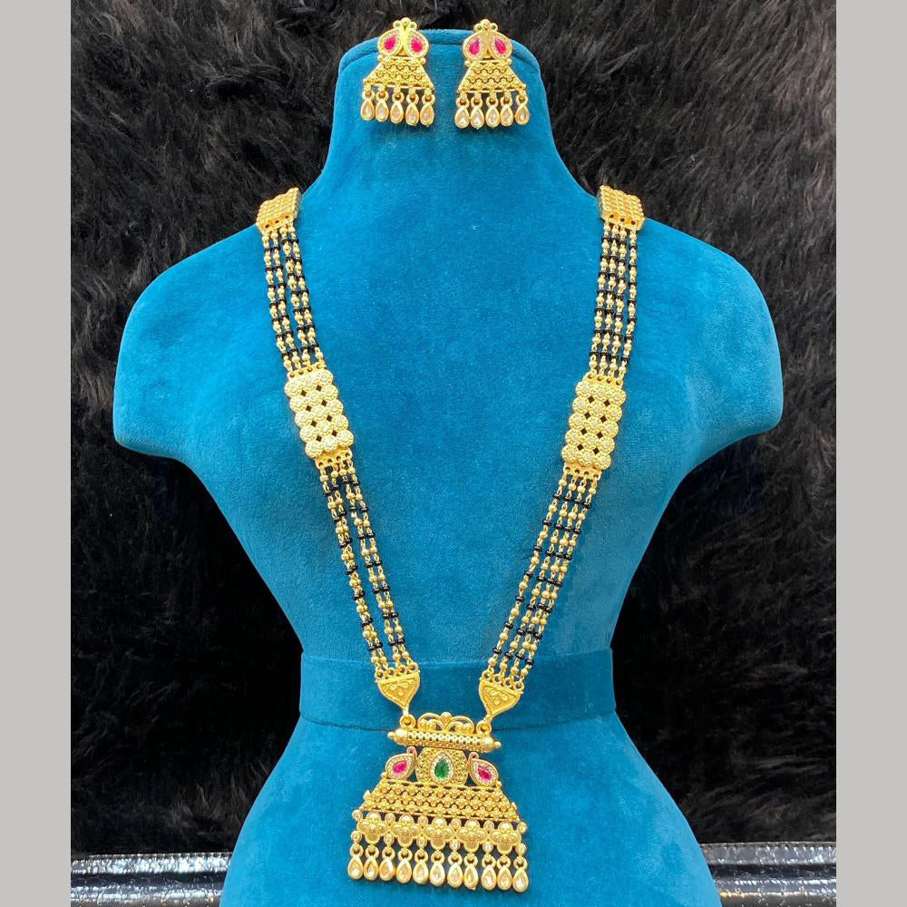 Dhiraj Sales Gold Plated Pota Stone And Beads Mangalsutra