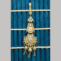 Dhiraj Sales Gold Plated Pota Stone And Pearls Meenakari Kamar Challa